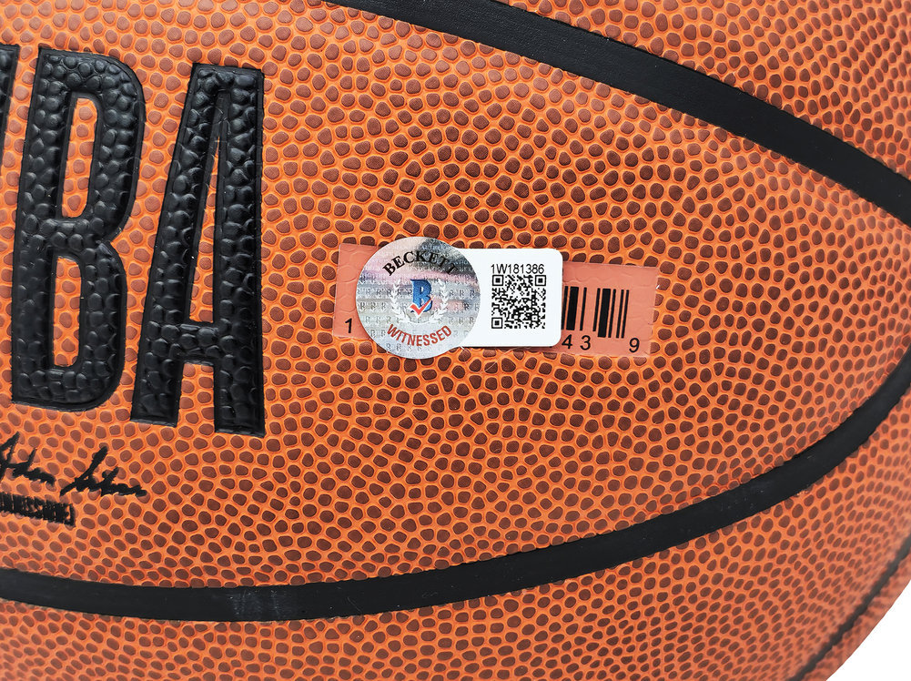 Tony Parker Autographed Authentic Leather San Antonio Spurs Logo Basketball San Antonio Spurs Beckett Beckett Witness #222837 Image a