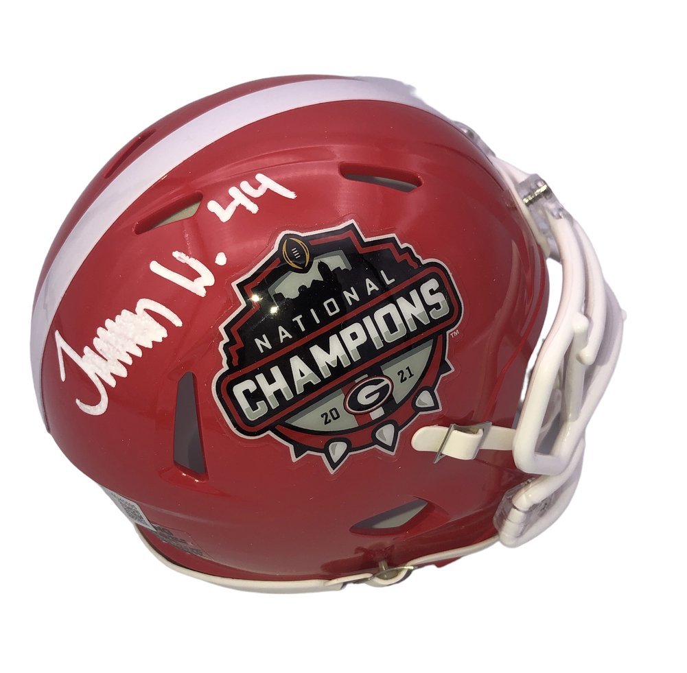 Travon Walker Autographed Signed Georgia Bulldogs 2021 National Champions Riddell Speed Mini Helmet - Beckett Authentic Image a