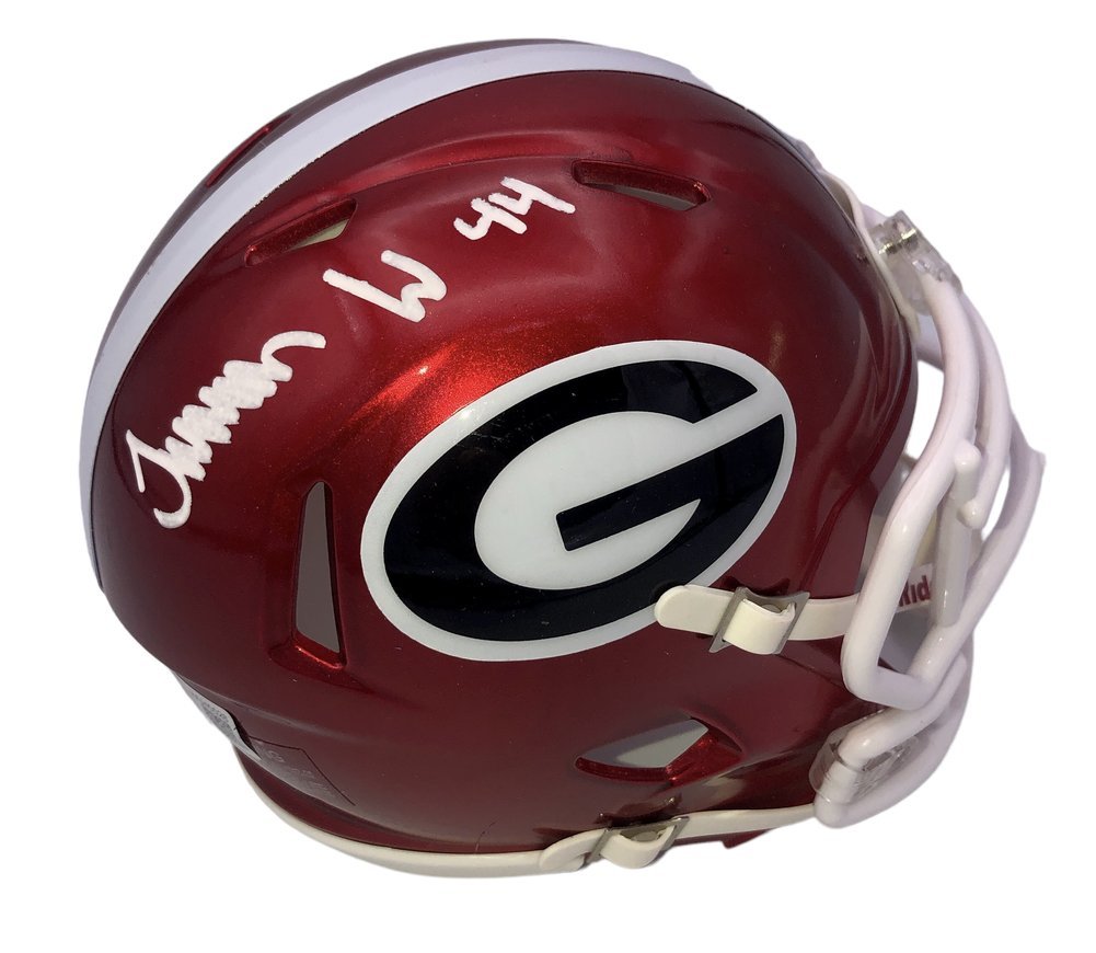 Travon Walker Signed Georgia Bulldogs Riddell FLASH Speed Mini Helmet - Beckett Image a