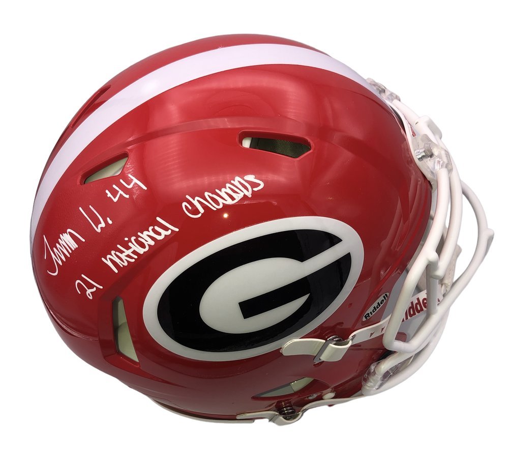 Travon Walker Autographed Signed Georgia Bulldogs Riddell Speed Authentic Full Size Helmet with "21 National Champs" Inscription - Beckett Authentic Image a