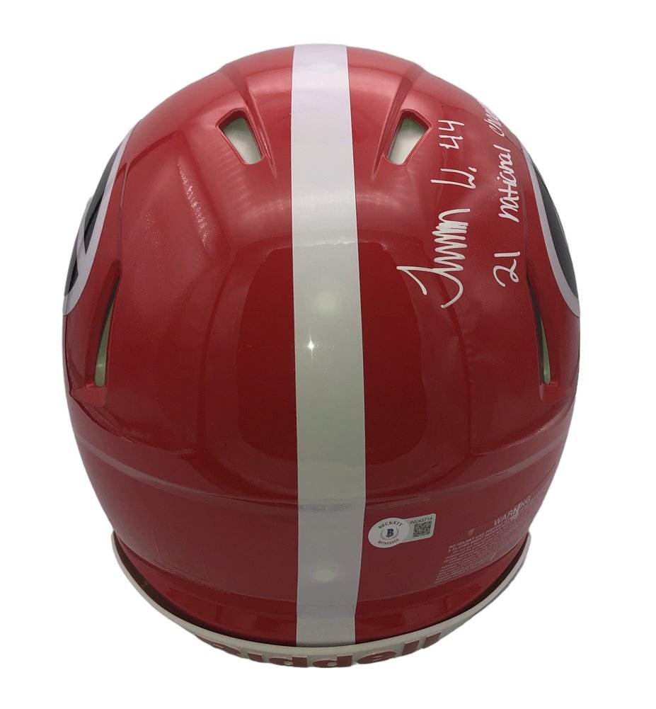 Travon Walker Autographed Signed Georgia Bulldogs Riddell Speed Authentic Full Size Helmet with "21 National Champs" Inscription - Beckett Authentic Image a