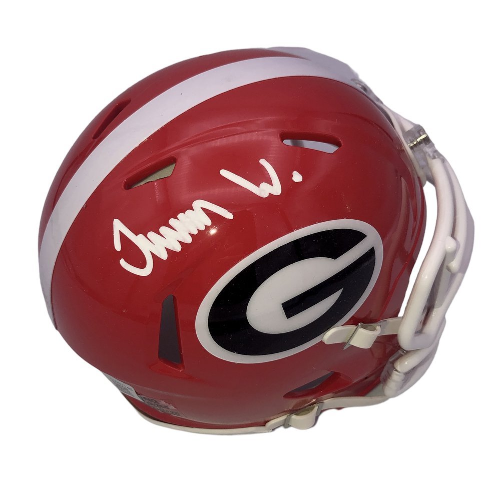 Travon Walker Signed Georgia Bulldogs Riddell Speed Mini Helmet - Beckett QR Image a