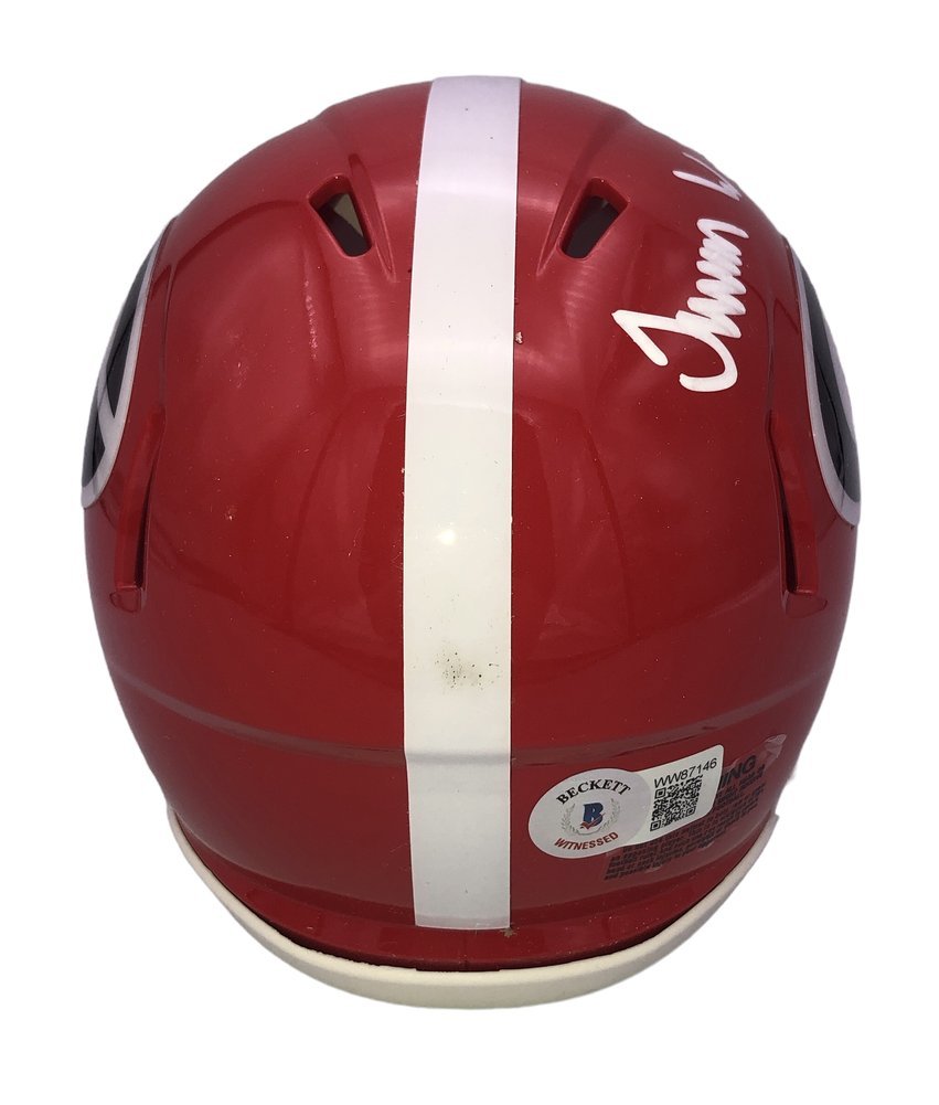 Travon Walker Signed Georgia Bulldogs Riddell Speed Mini Helmet - Beckett QR Image a
