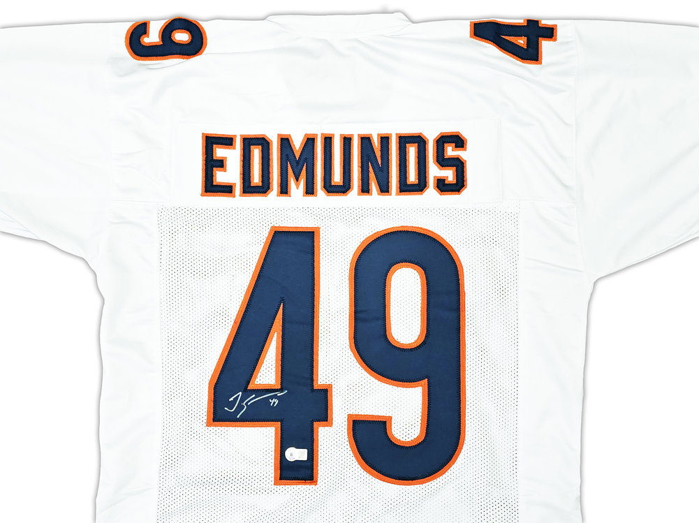 Chicago Bears Tremaine Edmunds Autographed White Jersey Beckett Beckett Witness #221052 Image a