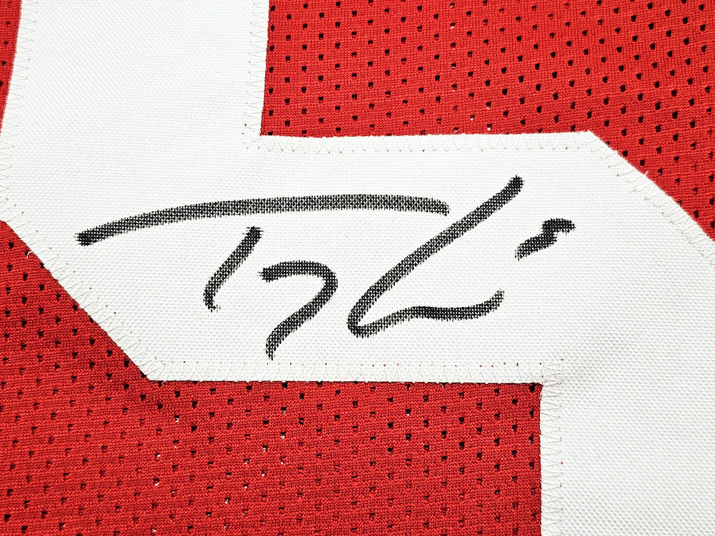 San Francisco 49Ers Trey Lance Autographed Red Jersey Beckett Beckett Witness #215020 Image a