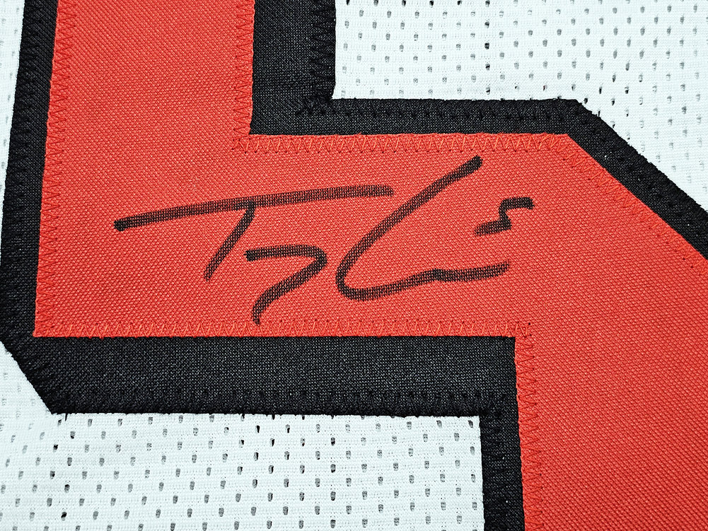 San Francisco 49Ers Trey Lance Autographed White Jersey Beckett Beckett Witness #215021 Image a