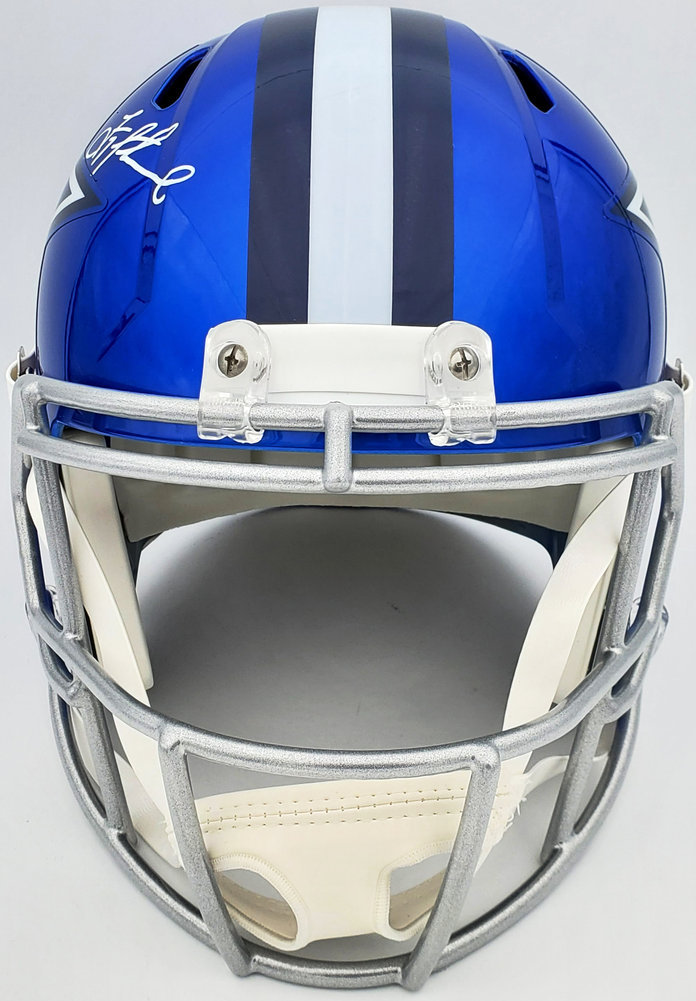 Troy Aikman Autographed Signed Dallas Cowboys Flash Blue Full Size Replica Speed Helmet Beckett Beckett Qr #197456 Image a