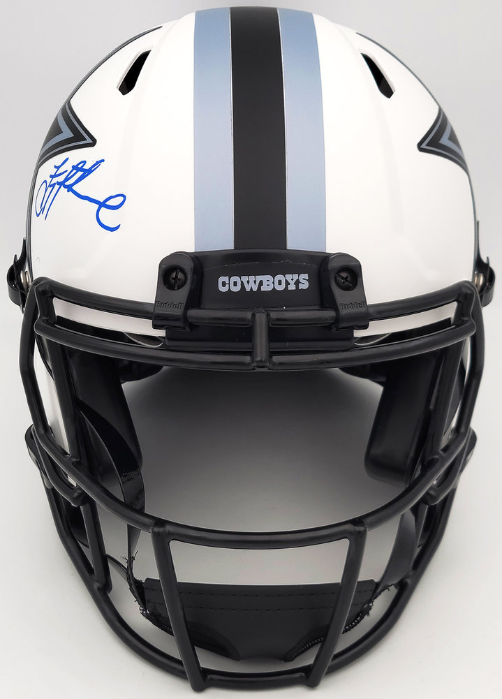 Troy Aikman Autographed Signed Dallas Cowboys Lunar Eclipse White Full Size Authentic Speed Helmet Beckett Beckett Qr #202948 Image a