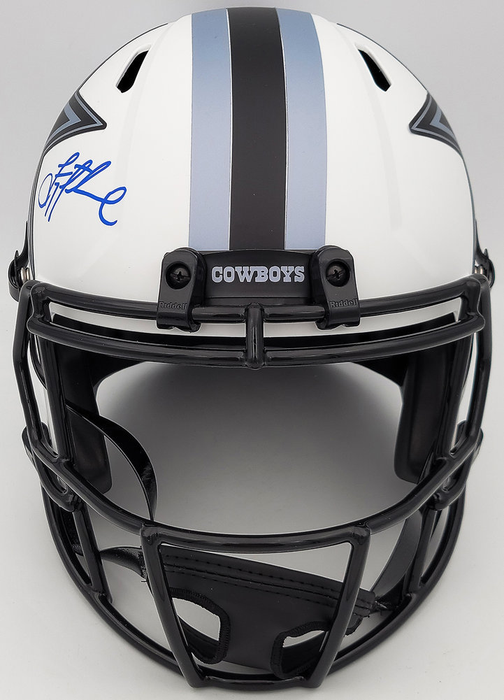 Troy Aikman Autographed Signed Dallas Cowboys Lunar Eclipse White Full Size Replica Speed Helmet Beckett Beckett Qr #202949 Image a