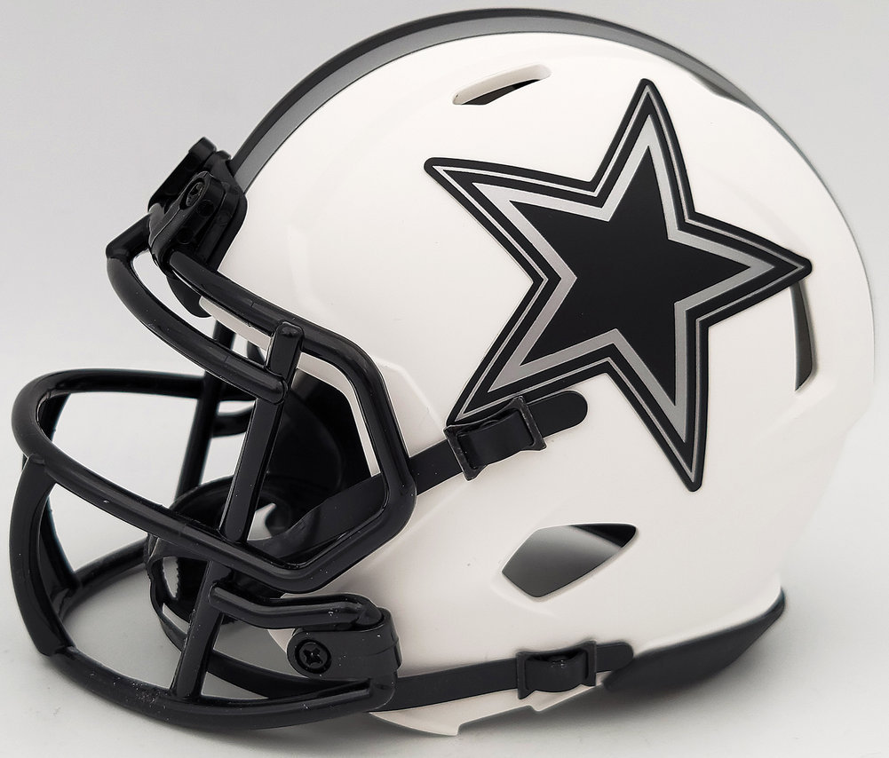 Troy Aikman Autographed Signed Dallas Cowboys Lunar Eclipse White Speed Mini Helmet Beckett Beckett Qr #202954 Image a