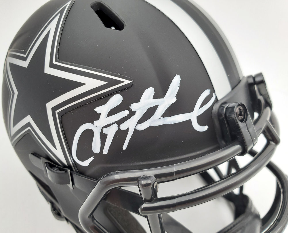 Troy Aikman Autographed Signed Eclipse Black Dallas Cowboys Speed Mini Helmet Beckett Beckett #178332 Image a