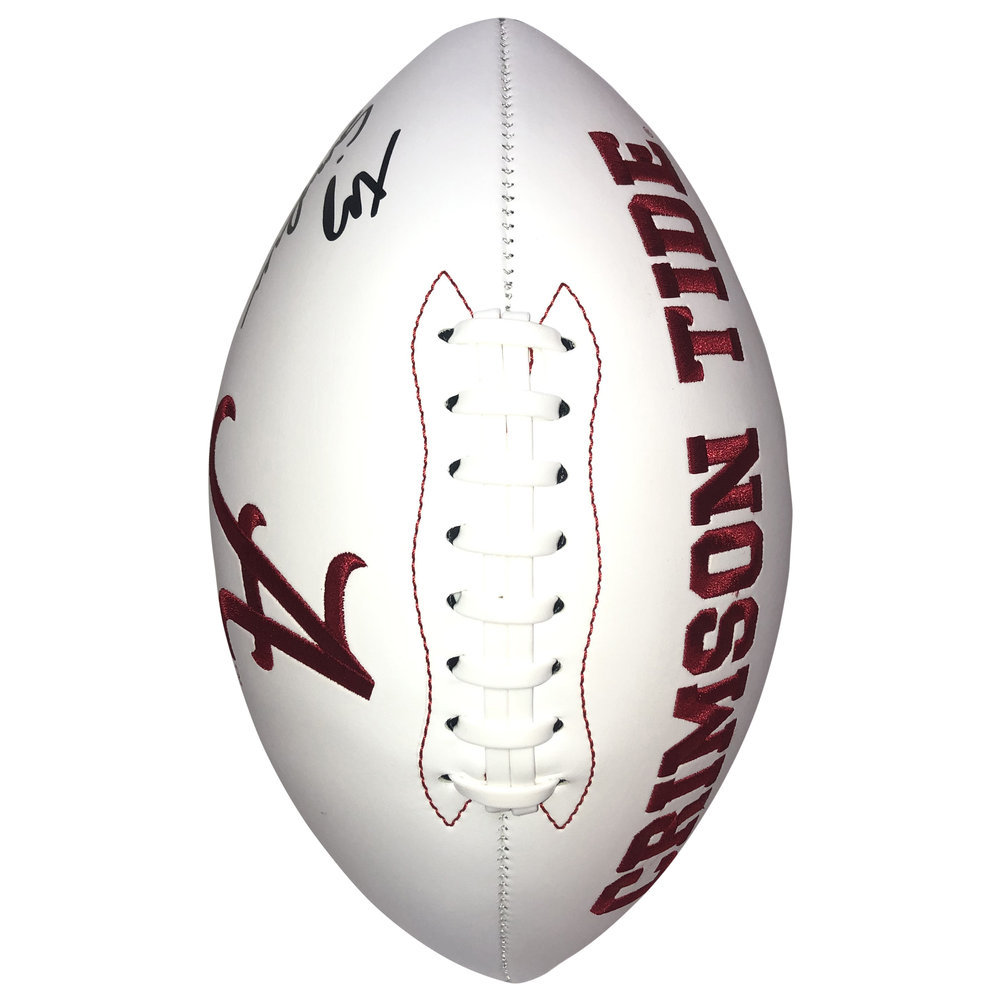Ty Simpson Autographed Signed Alabama Crimson Tide White Panel Football - PSA/DNA Authentic Image a