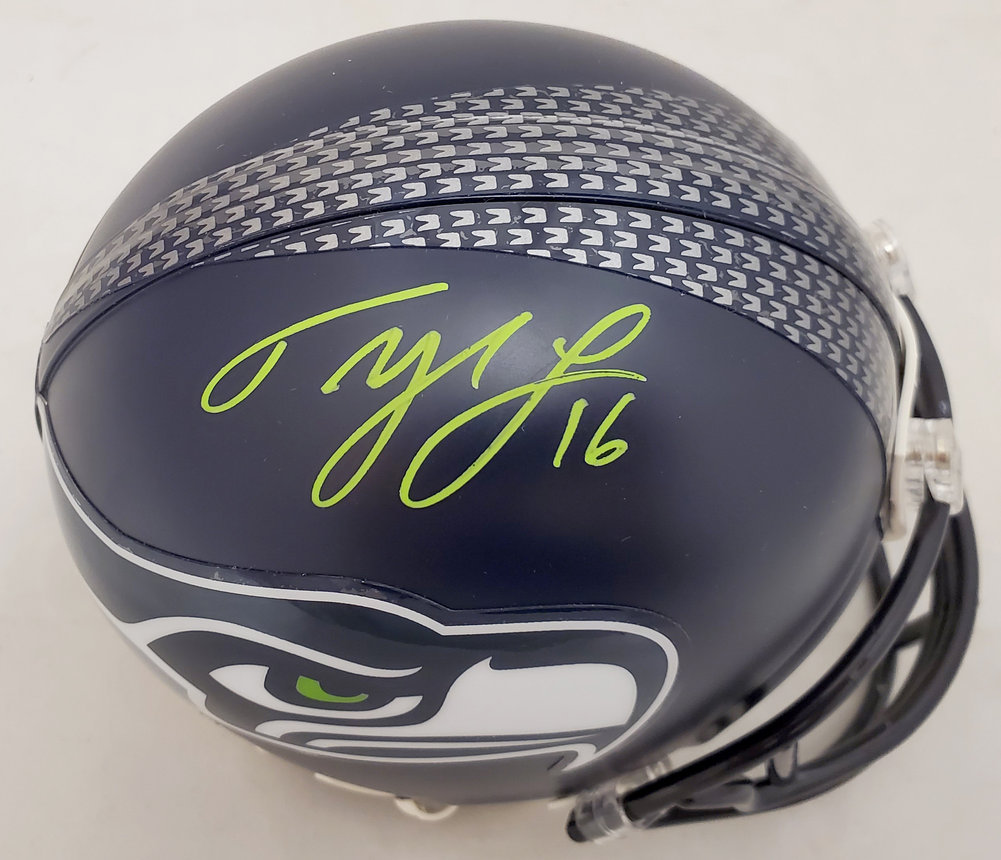 Tyler Lockett Autographed Seattle Seahawks Mini Helmet In Green Mcs Holo #182257 Image a