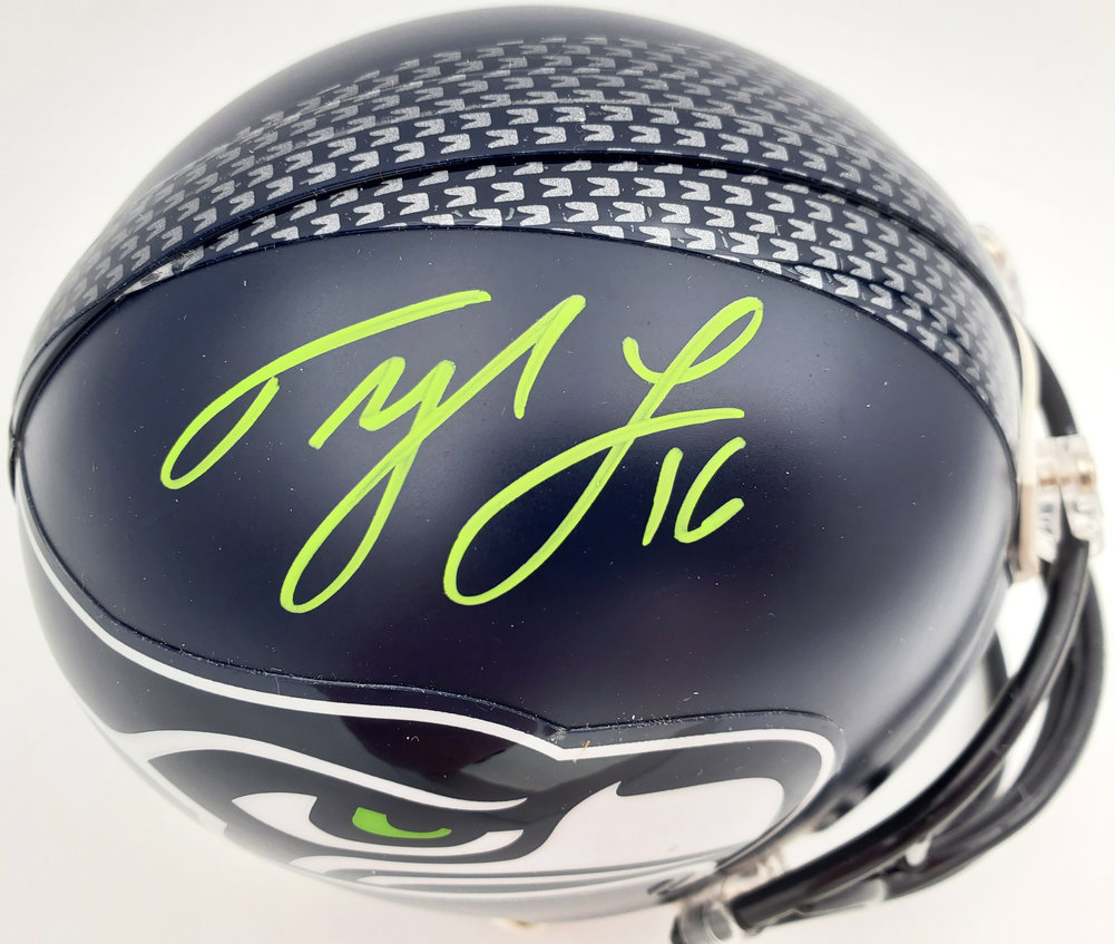 Tyler Lockett Autographed Seattle Seahawks Mini Helmet In Green Mcs Holo #182257 Image a