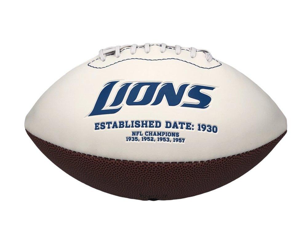 UNSIGNED Detroit Lions White Panel Football Image a