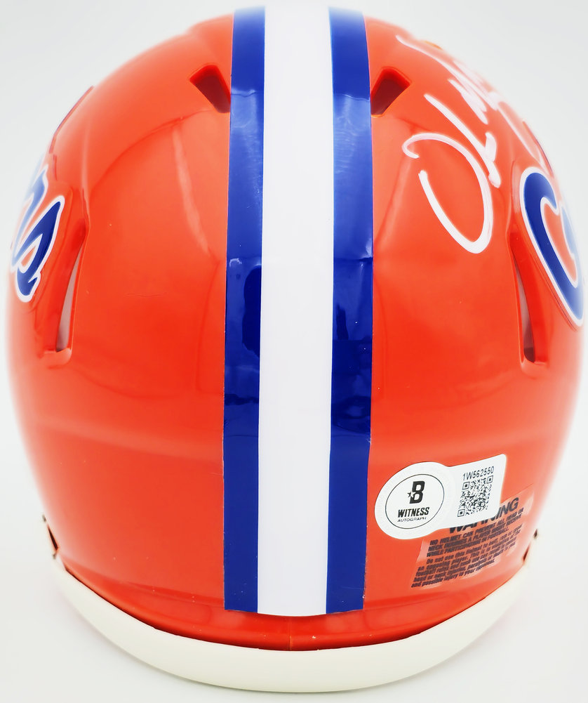 Urban Meyer Autographed Signed Florida Gators Orange Speed Mini Helmet Beckett Beckett Witness #230114 Image a