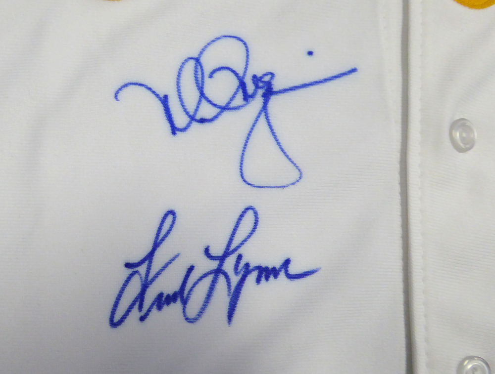 Multi Signed Autographed Signed Usc Tojans Legends White Jersey With Including Tom Seaver, Mark Mcgwire, Randy Johnson & Fred Lynn Limited Edition #/42 Steiner Holo Image a