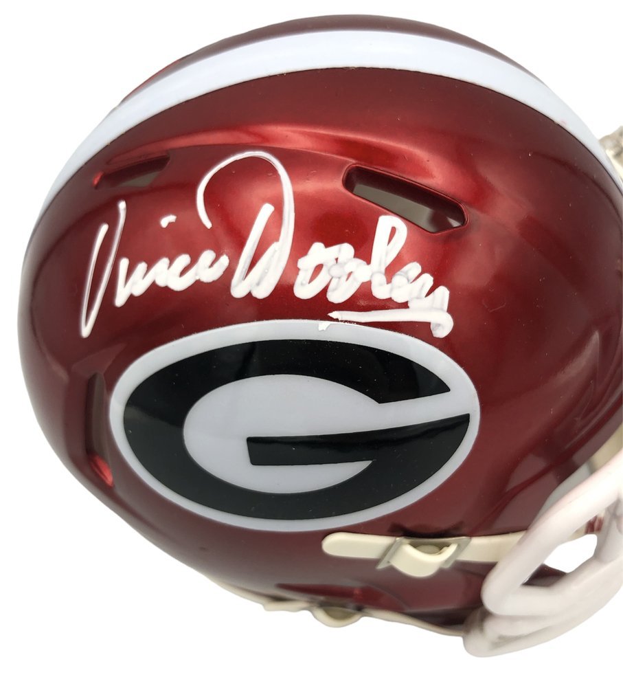 Vince Dooley Signed Georgia Bulldogs Riddell FLASH Speed Mini Helmet - JSA Image a