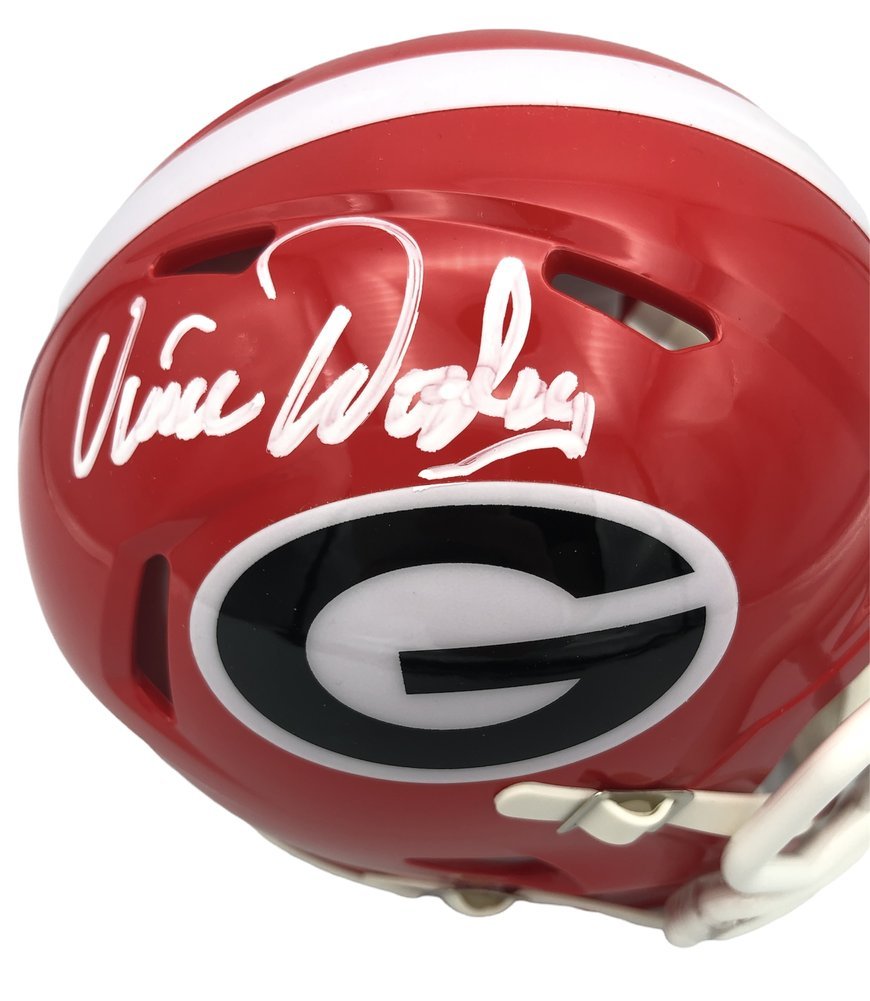 Vince Dooley Autographed Signed Georgia Bulldogs Riddell Speed Mini Helmet - JSA Image a