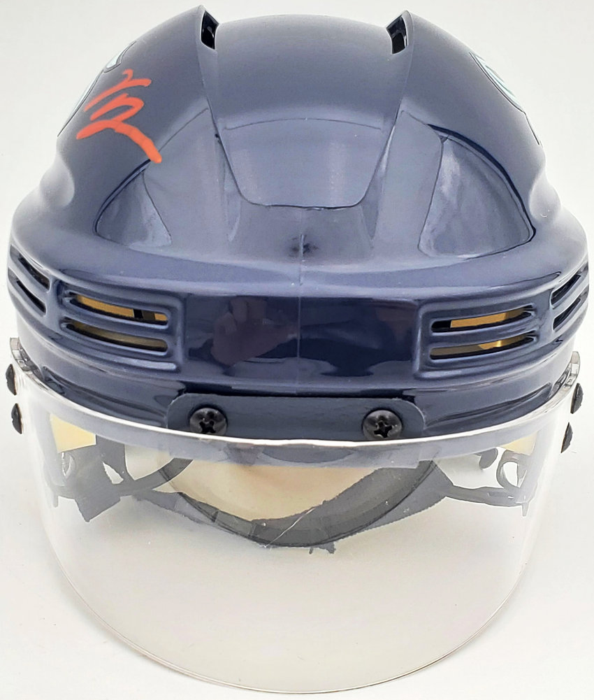 Vince Dunn Autographed Seattle Kraken Blue Mini Helmet Fanatics Holo #200299 Image a