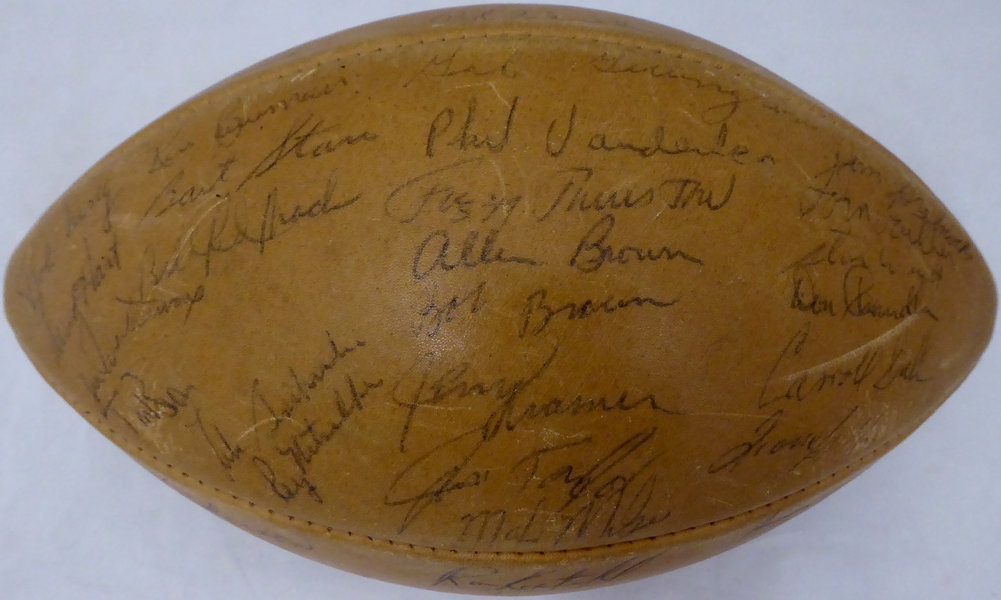 Vince Lombardi Autographed Signed 1966 Green Bay Packers Football With 48 Signatures Including & Bart Starr Super Bowl I Beckett Beckett Image a