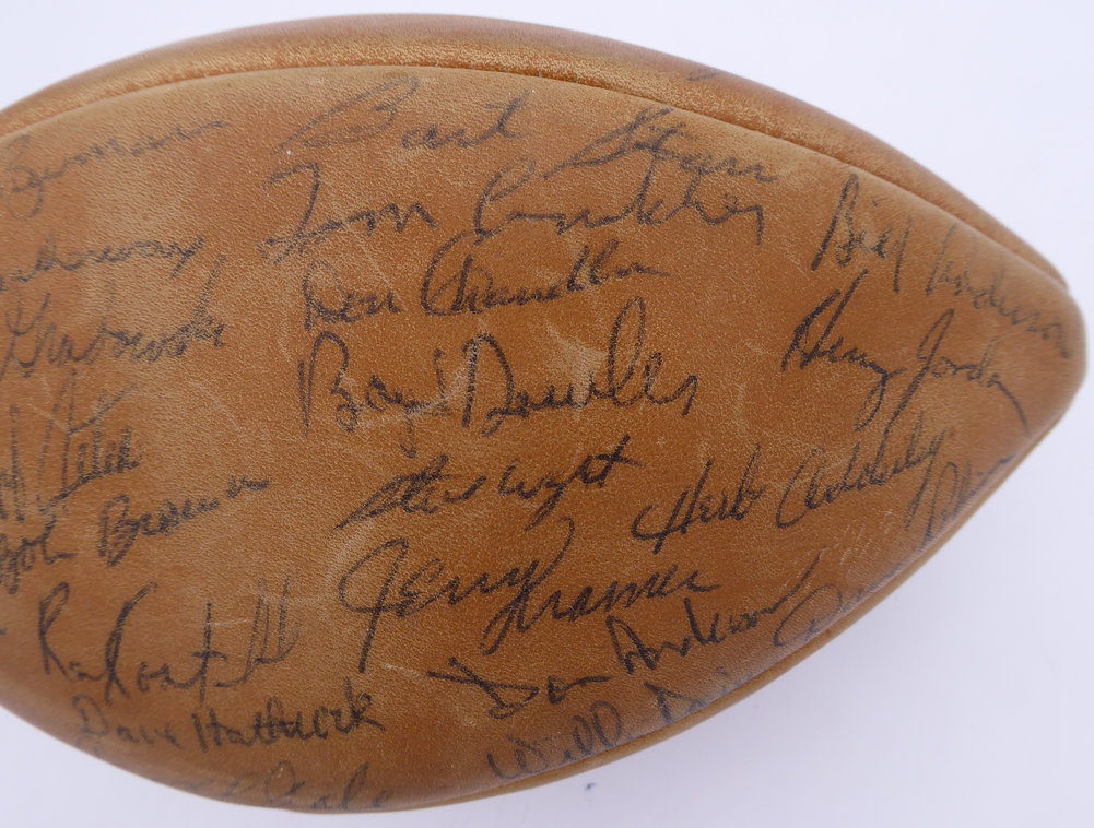 Vince Lombardi Autographed Signed 1966 Green Bay Packers Football With 49 Signatures Including & Bart Starr Super Bowl I Beckett Beckett Image a
