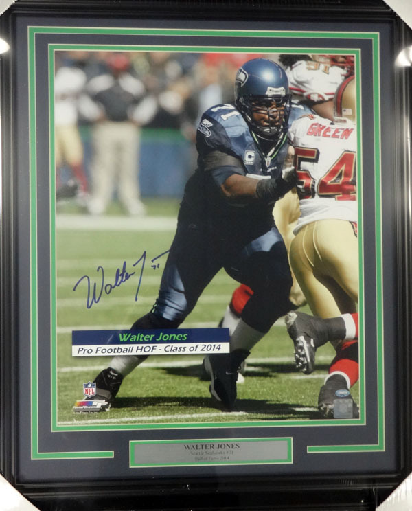 Walter Jones Autographed Framed 16X20 Photo Seattle Seahawks Mcs Holo #99723 Image a