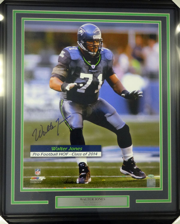 Walter Jones Autographed Framed 16X20 Photo Seattle Seahawks Mcs Holo #99724 Image a