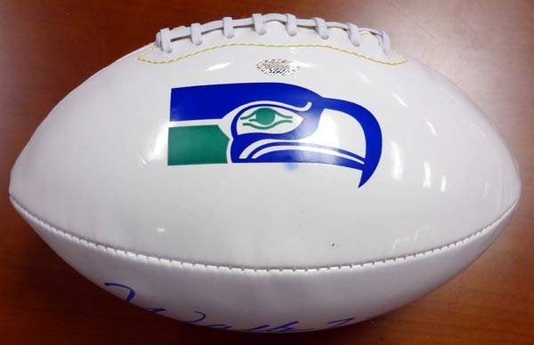 Walter Jones Autographed White Logo Football Seattle Seahawks Mcs Holo #72391 Image a