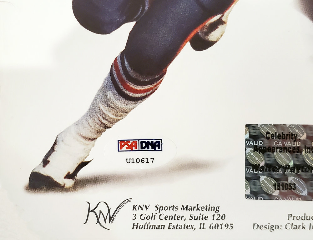 Walter Payton Autographed 16X20 Poster Photo Chicago Bears PSA/DNA Image a