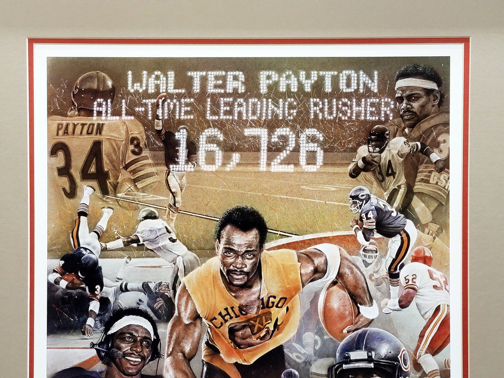 Walter Payton Autographed and Framed White Bears Jersey – Super