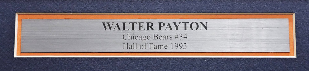 Walter Payton Autographed Framed Outer Banks Sweetness White Polo Chicago Bears JSA Image a