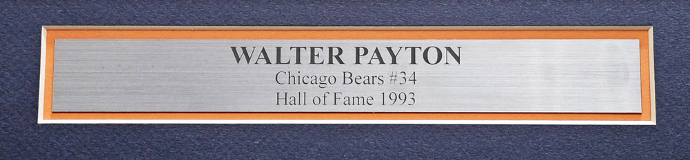 Walter Payton Autographed Framed White T-Shirt Chicago Bears "34" JSA Image a