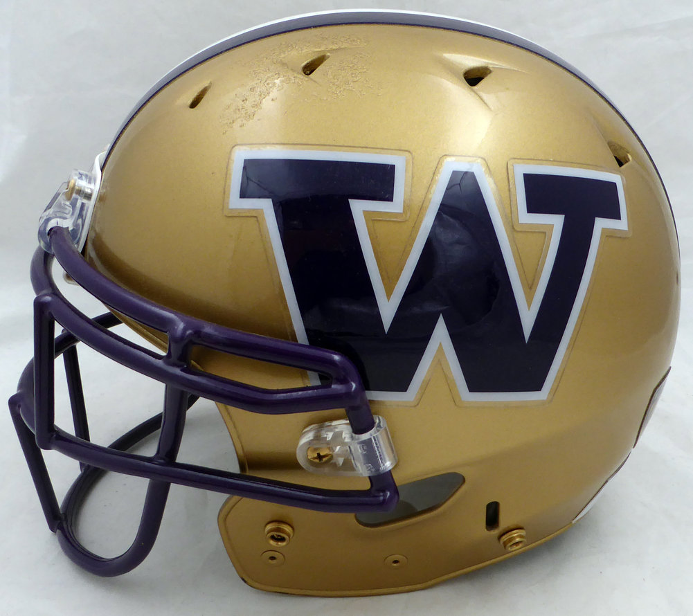 Warren Moon Autographed Signed Gold Speed Authentic Full Size Helmet Washington Huskies "HOF 06" Mcs Holo #82059 Image a