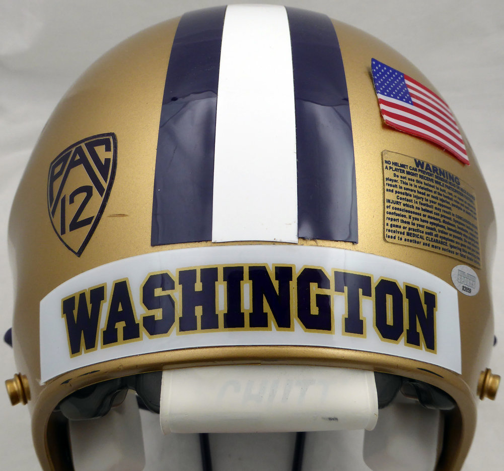 Warren Moon Autographed Signed Gold Speed Authentic Full Size Helmet Washington Huskies "HOF 06" Mcs Holo #82059 Image a