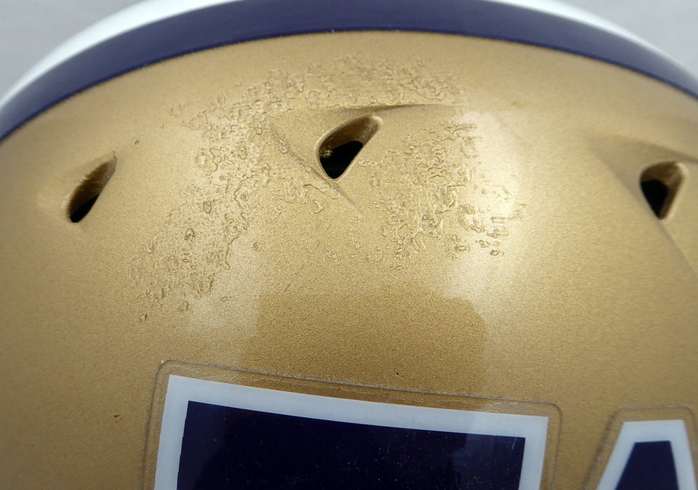 Warren Moon Autographed Signed Gold Speed Authentic Full Size Helmet Washington Huskies "HOF 06" Mcs Holo #82059 Image a