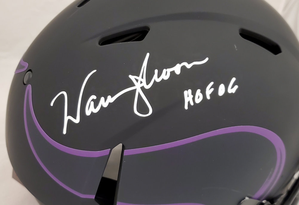 Warren Moon Autographed Signed Minnesota Vikings Eclipse Black Full Size Speed Authentic Helmet "HOF 06" Mcs Holo #187024 Image a