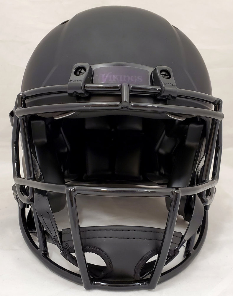 Warren Moon Autographed Signed Minnesota Vikings Eclipse Black Full Size Speed Authentic Helmet "HOF 06" Mcs Holo #187024 Image a