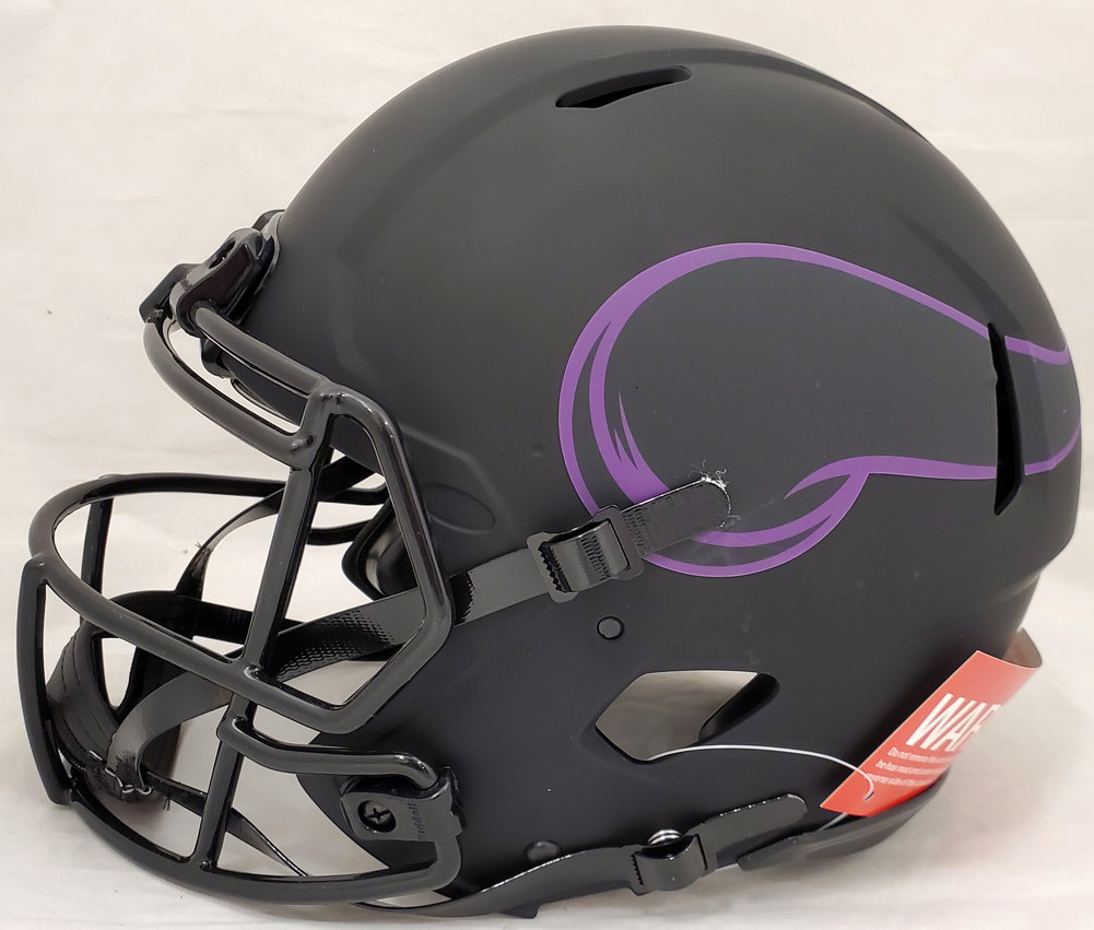 Warren Moon Autographed Signed Minnesota Vikings Eclipse Black Full Size Speed Authentic Helmet "HOF 06" Mcs Holo #187024 Image a