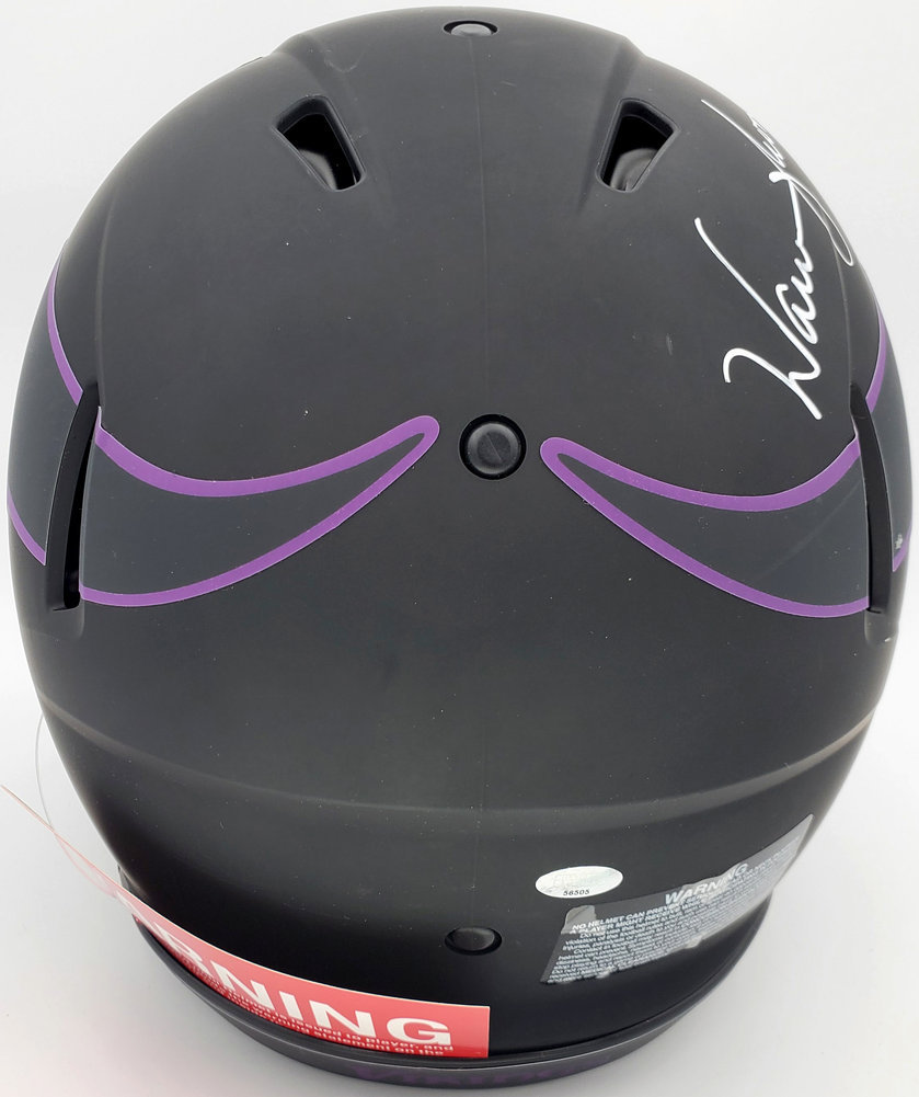 Warren Moon Autographed Signed Minnesota Vikings Eclipse Black Full Size Speed Authentic Helmet "HOF 06" Mcs Holo #187024 Image a