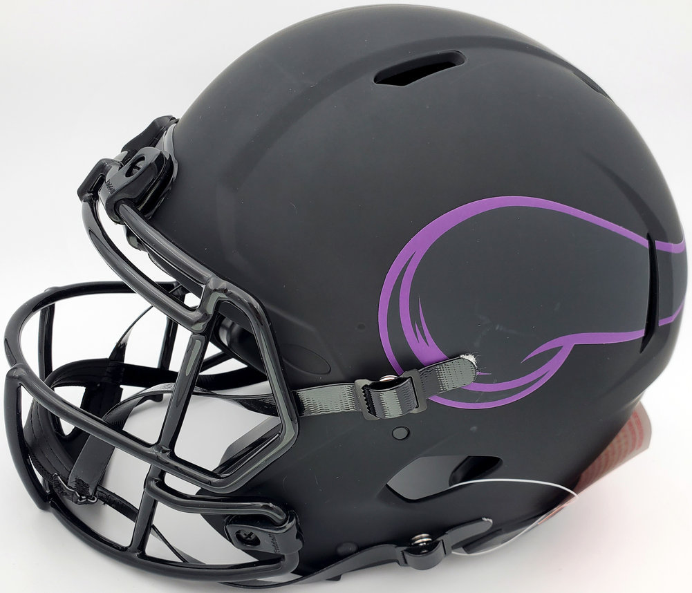 Warren Moon Autographed Signed Minnesota Vikings Eclipse Black Full Size Speed Authentic Helmet "HOF 06" Mcs Holo #187024 Image a