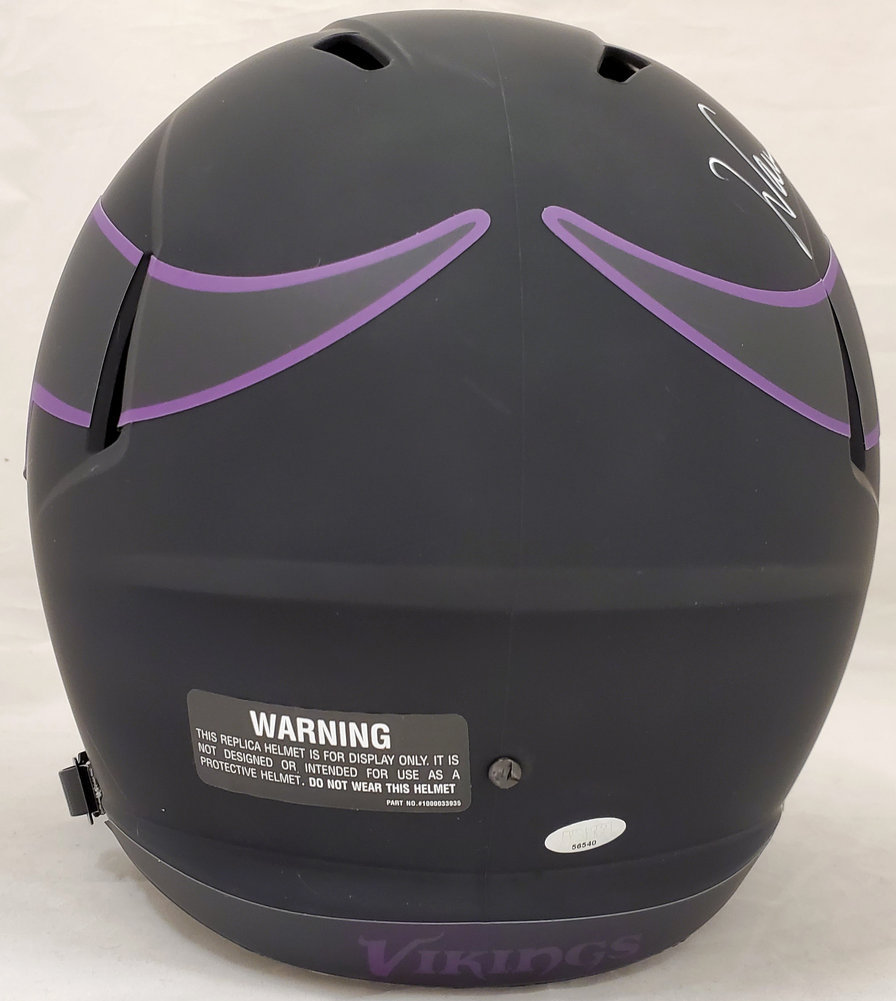 Warren Moon Autographed Signed Minnesota Vikings Eclipse Black Full Size Speed Replica Helmet "HOF 06" Mcs Holo #187023 Image a