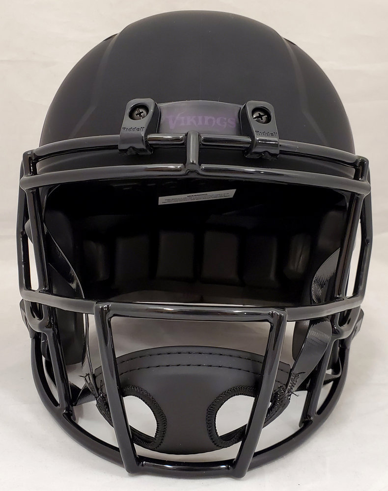 Warren Moon Autographed Signed Minnesota Vikings Eclipse Black Full Size Speed Replica Helmet "HOF 06" Mcs Holo #187023 Image a