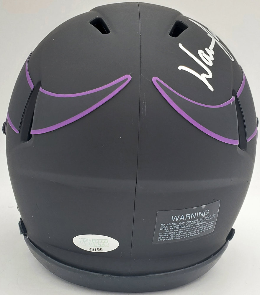 Warren Moon Autographed Signed Minnesota Vikings Eclipse Black Mini Helmet "HOF 06" Mcs Holo #197050 Image a
