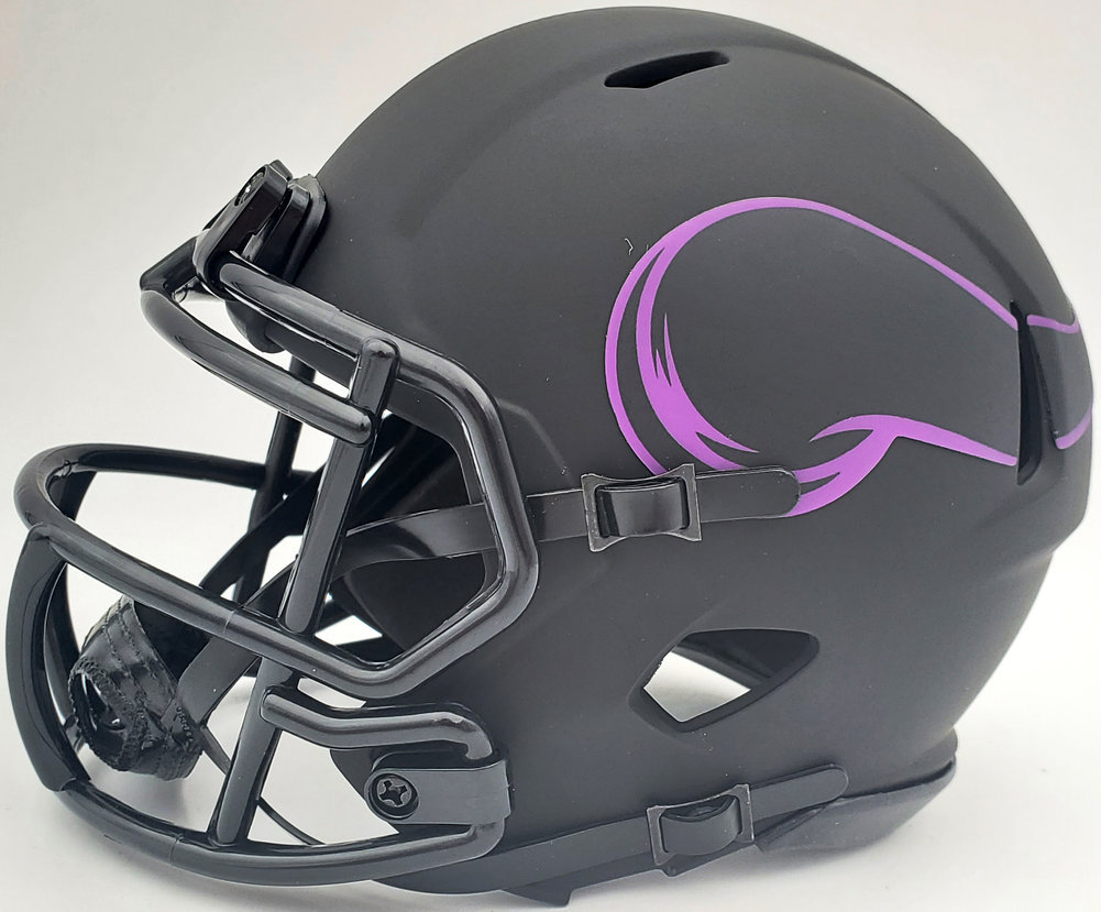 Warren Moon Autographed Signed Minnesota Vikings Eclipse Black Mini Helmet "HOF 06" Mcs Holo #197050 Image a