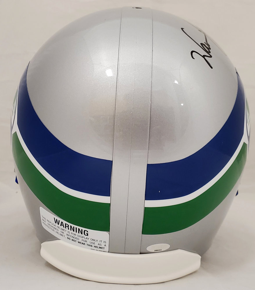 Warren Moon Autographed Signed Seattle Seahawks Full Size Gray Replica Throwback Helmet "HOF 06" Mcs Holo #187028 Image a