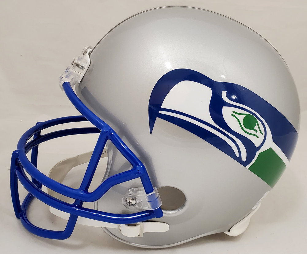 Warren Moon Autographed Signed Seattle Seahawks Full Size Gray Replica Throwback Helmet "HOF 06" Mcs Holo #187028 Image a