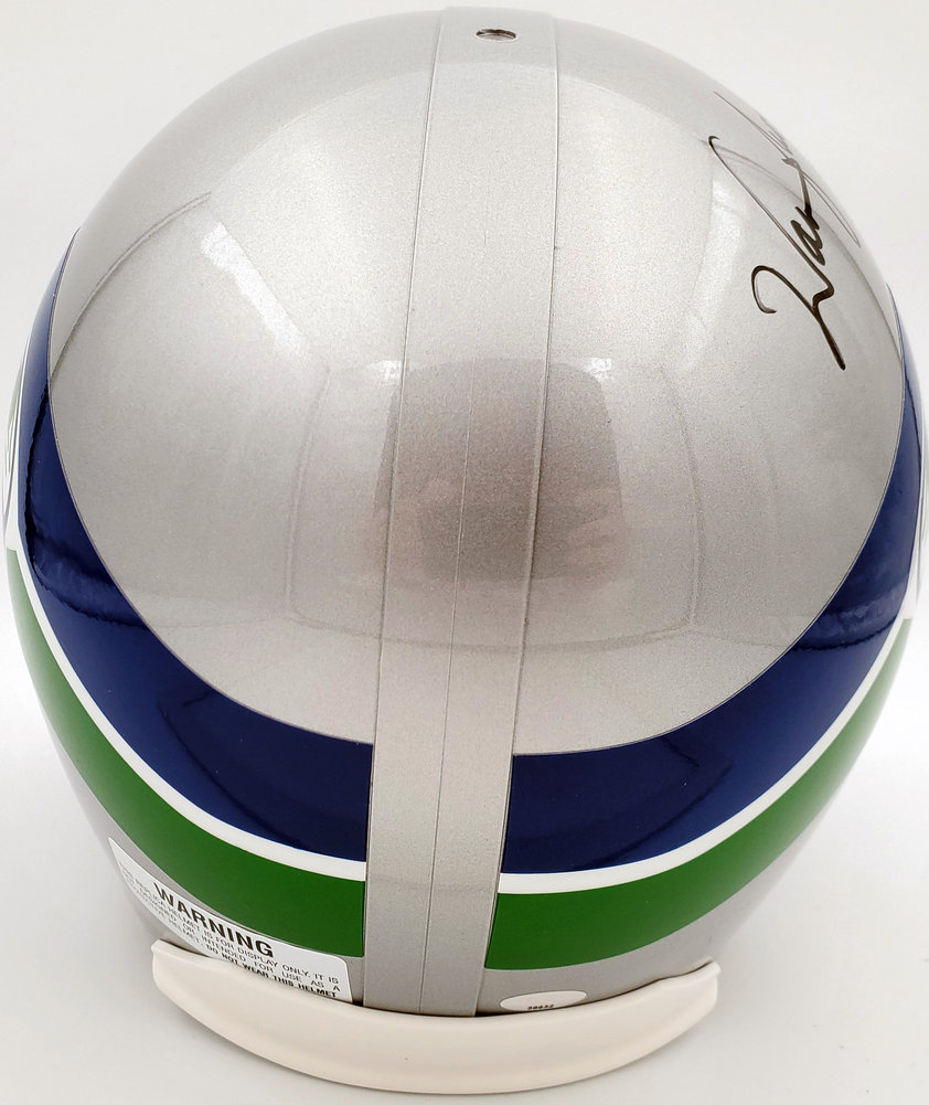 Warren Moon Autographed Signed Seattle Seahawks Full Size Gray Replica Throwback Helmet "HOF 06" Mcs Holo #187028 Image a
