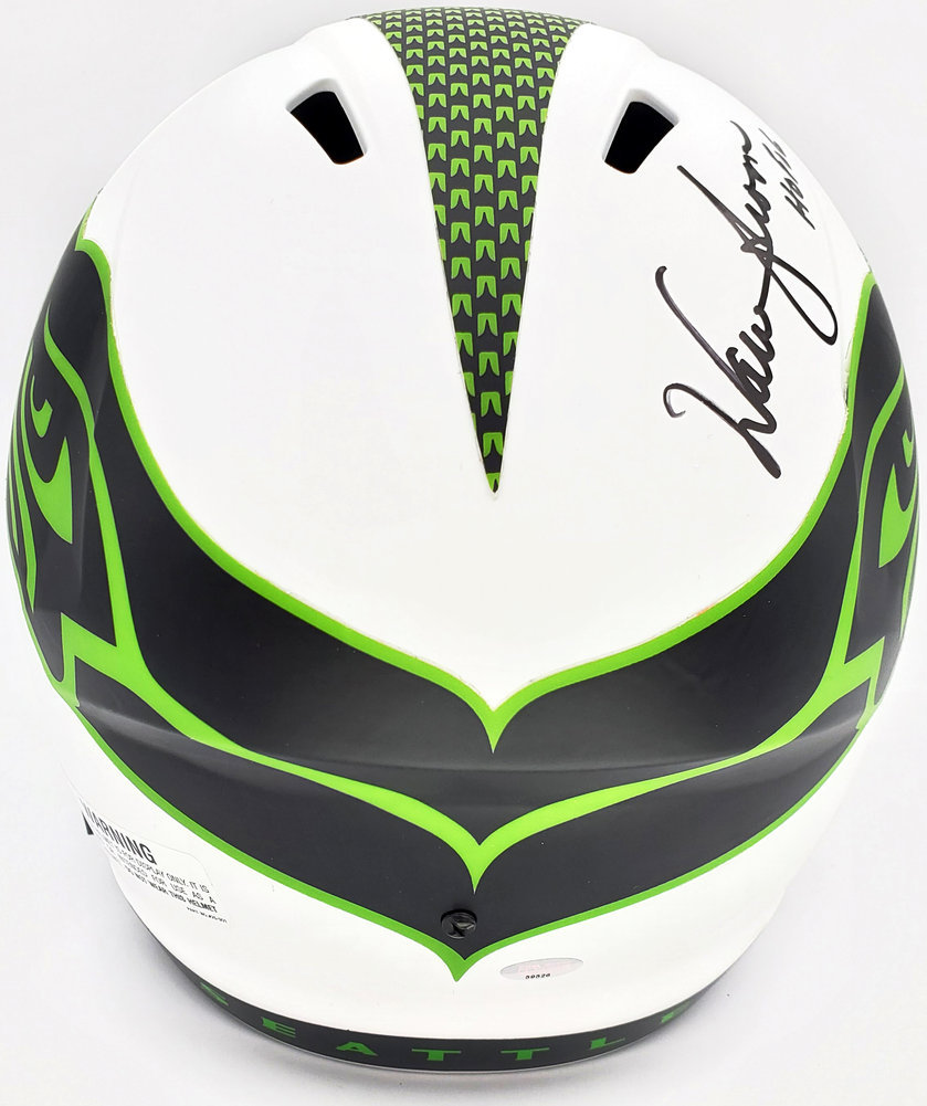 Warren Moon Autographed Signed Seattle Seahawks Lunar Eclipse White Full Size Replica Speed Helmet "HOF 06" Mcs Holo #196472 Image a