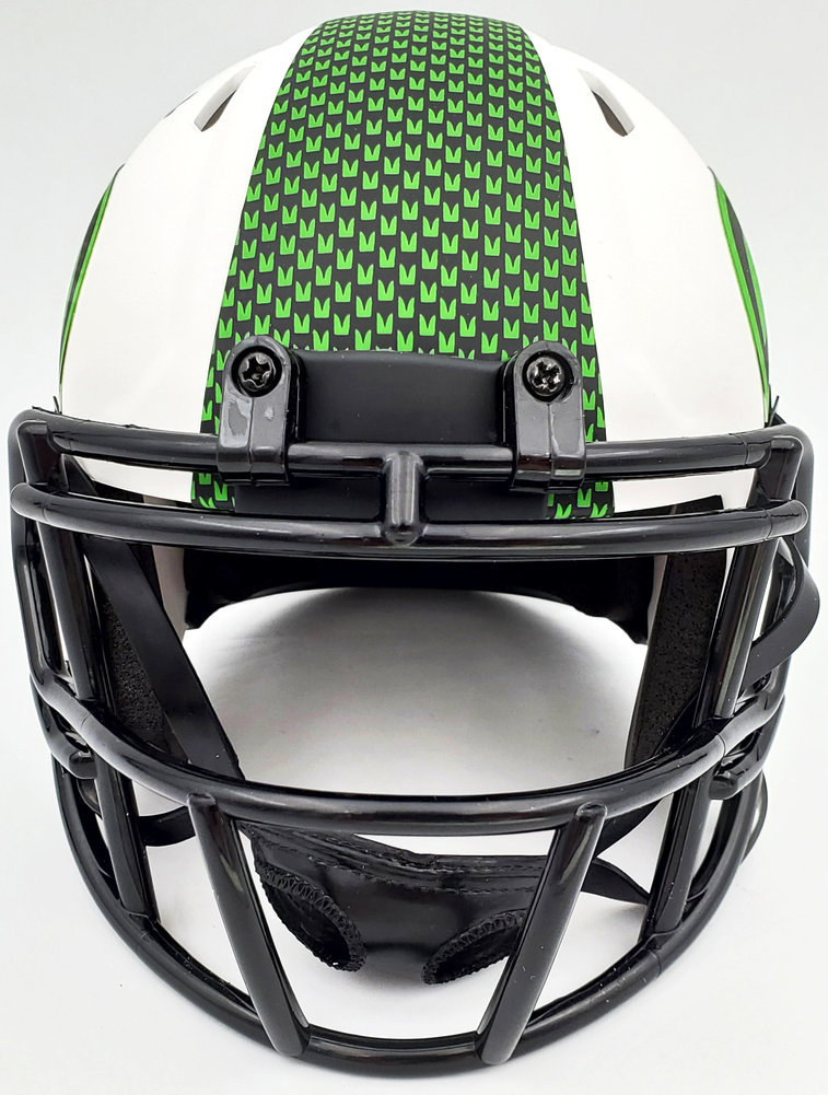 Warren Moon Autographed Signed Seattle Seahawks Lunar Eclipse White Speed Mini Helmet "HOF 06" Mcs Holo #196471 Image a